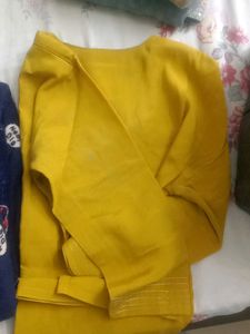 Mustard Embroidered Kurta