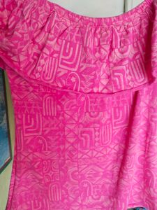 Pink offshoulder Top