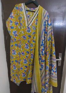 Cotton Floral Print 3pc.Suit