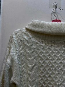Cozy White Cable Knit Sweater