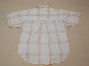 Vintage 90&#39;s white tan plaid short sleeve shirt
