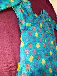 Kids Multicolored Polka Dotted Kurti