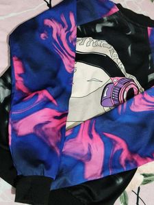 Graphic Print Bomber Jacket