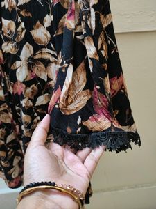Trendy Black Lace Top
