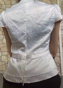 White Back Less Crop Top