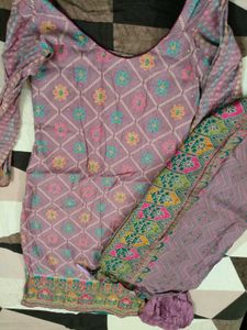 Purple Printed Salwar Kameez Suit