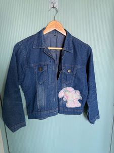 Dark blue Denim Jacket with Patch work for women