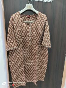 Brown Printed Kurta Set