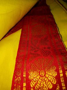 Kids Yellow Saree with Red Border