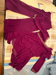 Meena Bazaar Purple Co Ord Set With