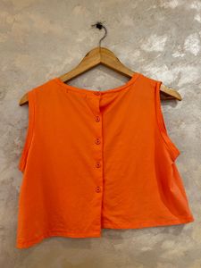 Coral Sleeveless Short Pattern Top