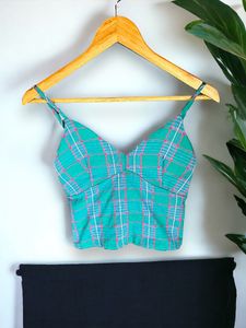 Padded Sea Green Tank Top