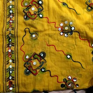 Yellow Embroidered Dupatta