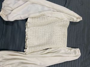 Chic White Smocked Top