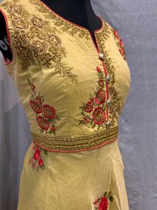 Yellow Embroidered Indian Dress
