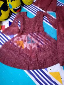 Elegant Maroon Embroidered Lehenga Choli Set