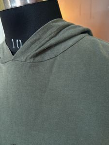 AJIO Olive Green Hoodie Top