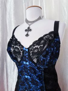blue Lace Corset Top