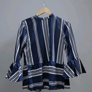 Striped Flared Sleeve Top