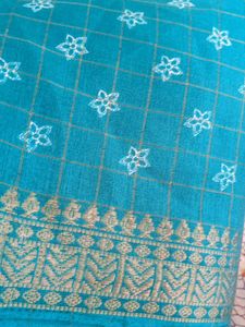 Orange Scenic Print Saree