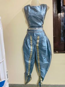 Designer Dhoti With Crop Top