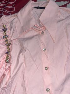 Brand New - Puff Sleeve Pink Top