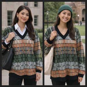 🧶 Stylish Patterned Knit Sweater 🧶