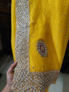 Elegant Yellow Embroidered Saree