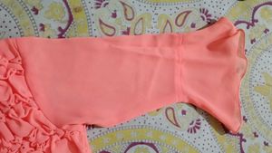 Coral Ruffle Top