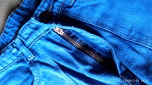 Blue Denim Cargo Pants