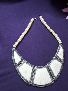 Beautiful Marble Print Indo Western Wear Necklace