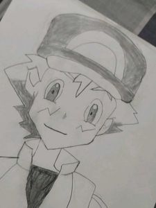 Ash Ketchum Pencil Drawing