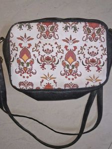 Black Crossbody Bag with Pattern Detail