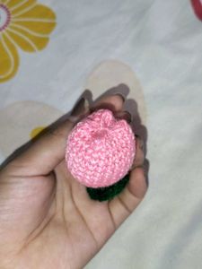 Crochet Tulip Flower Keychain 🌷