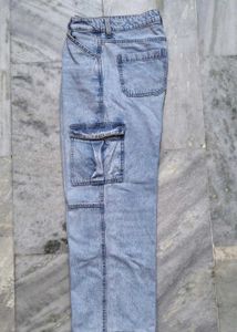 H&amp;M Acid Wash Cargo Jeans