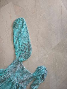 Blue Patterned Maxi Dress