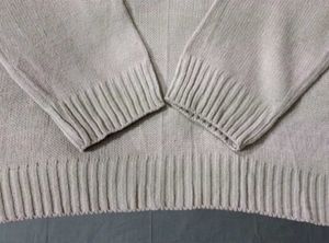 Beige Knit Mock Neck Sweater