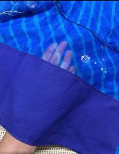 Royal Blue Leheriya Saree