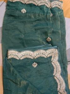 Emerald Green Embellished Saree