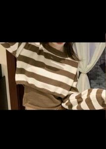 Striped Cropped Pullover Sweater