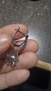 enamel painted  zicronia flower earrings