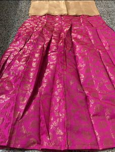New Pink And Sandal Lehanga Choli Fabric