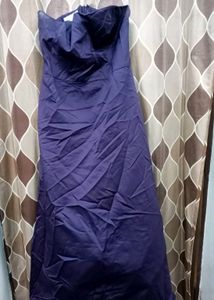 Purple Colour Tussar Silk Gown