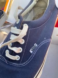New Navy Blue Sneakers With White Strap