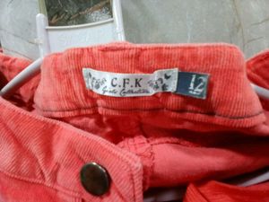 Coral Corduroy Pants