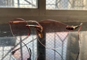 Pink Rimless Sunglasses