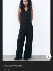 Extra Wide Leg Black Pants-ZARA (Brand New