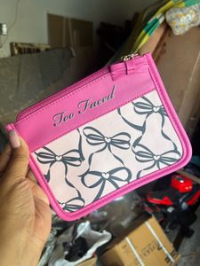 Too Faced Pink Bow Pouch