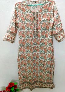 Floral Print Cotton Kurti