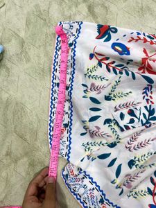 Floral Print White Shorts